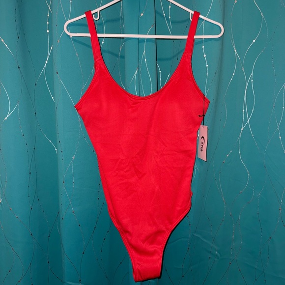 ZYIA Other - ZYIA Red Ribbed One-Piece Swimsuit